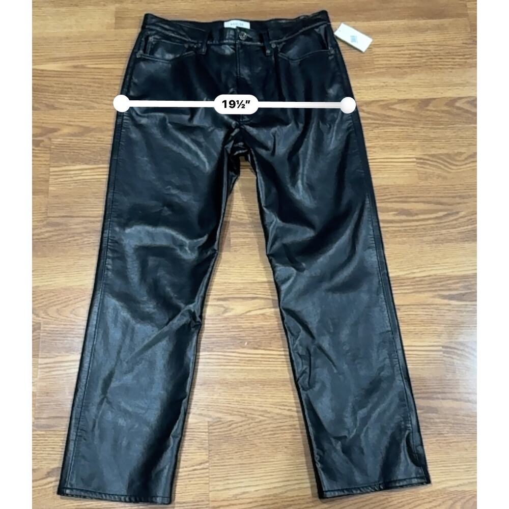 AGOLDE Conscious Black High Waisted Leather Trousers Pants 31 - Picture 7 of 12